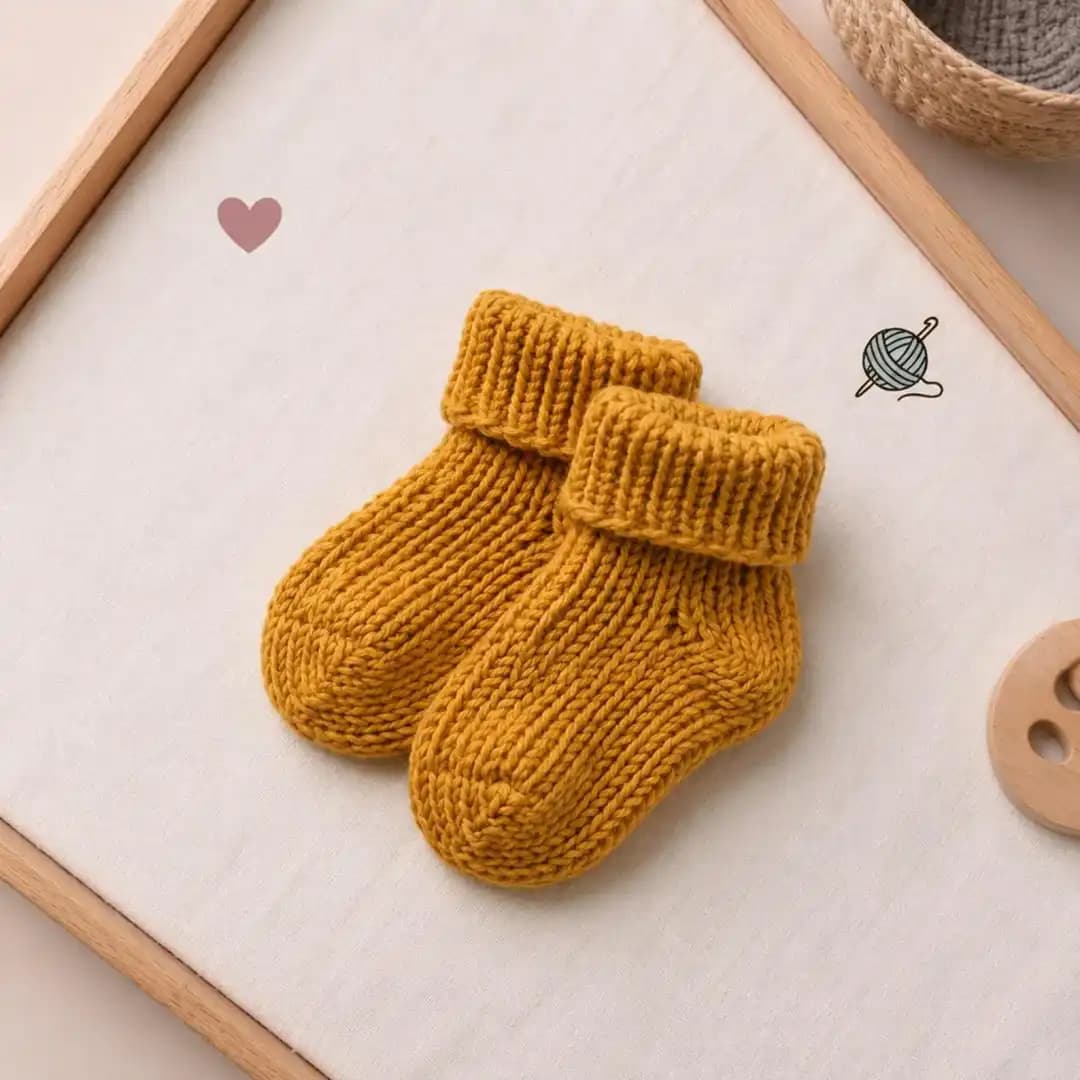 Crochet Baby Socks Pattern, Ribbed Knit Booties, Newborn 0-12 Months (PDF + Video Tutorial) thumbnail 1