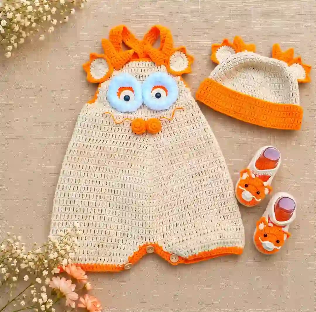 Baby Dragon Costume Crochet Pattern PDF | Beanie, Romper & Booties Set | Beginner Friendly Outfit 0-24 Months | Halloween Photo Pr thumbnail 5