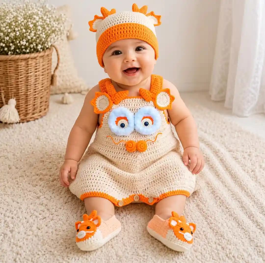 Baby Dragon Costume Crochet Pattern PDF | Beanie, Romper & Booties Set | Beginner Friendly Outfit 0-24 Months | Halloween Photo Pr thumbnail 3