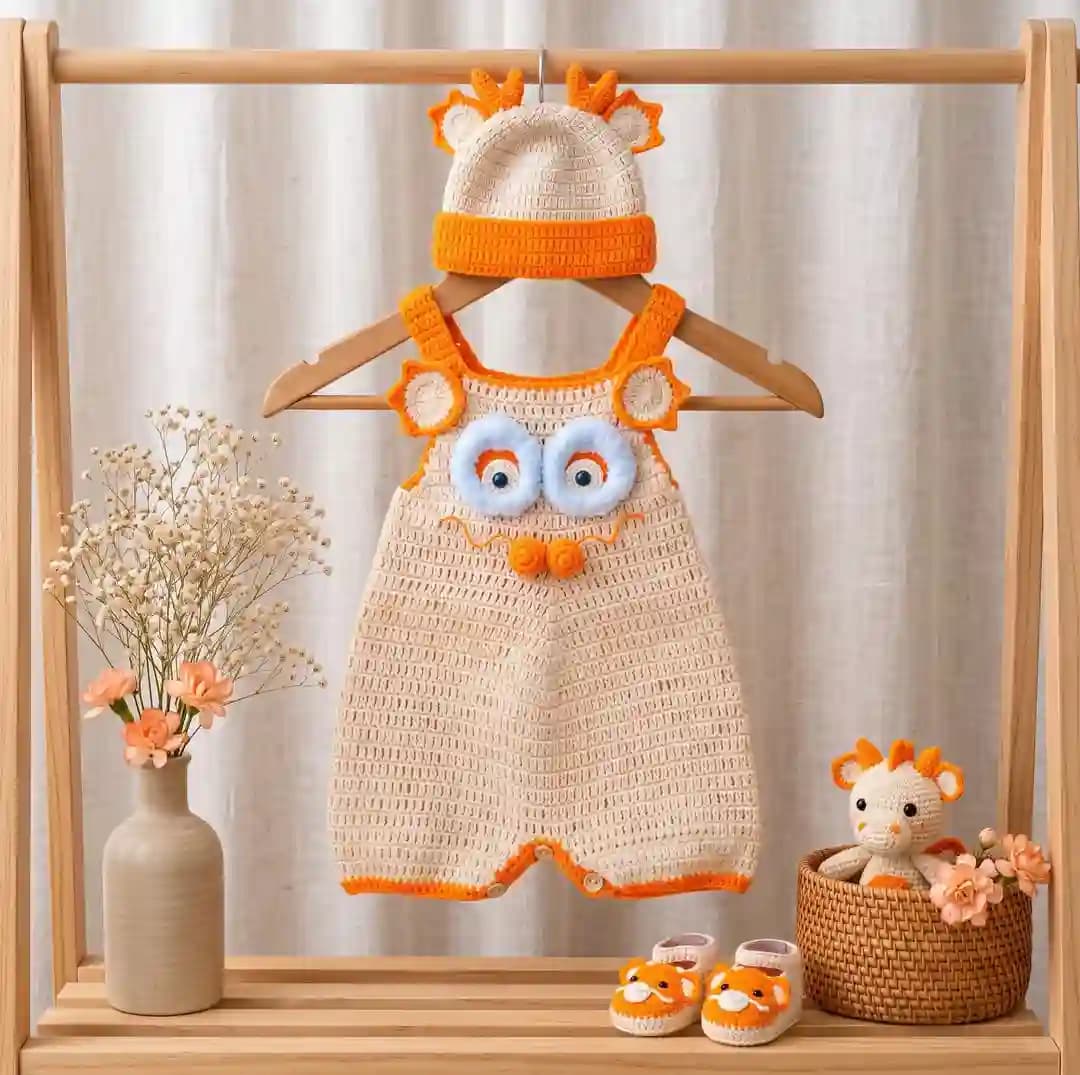 Baby Dragon Costume Crochet Pattern PDF | Beanie, Romper & Booties Set | Beginner Friendly Outfit 0-24 Months | Halloween Photo Pr thumbnail 4