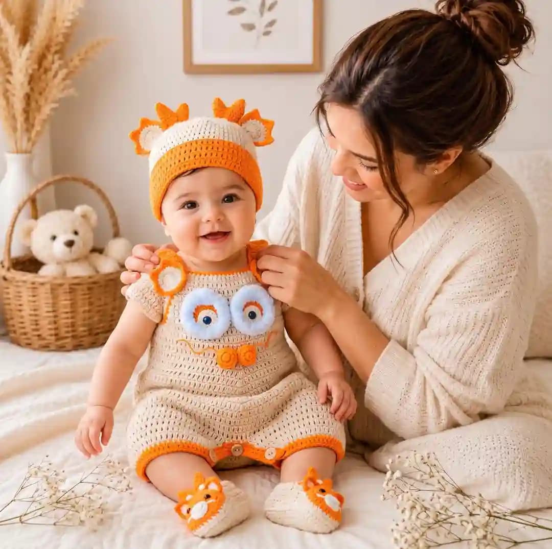 Baby Dragon Costume Crochet Pattern PDF | Beanie, Romper & Booties Set | Beginner Friendly Outfit 0-24 Months | Halloween Photo Pr
